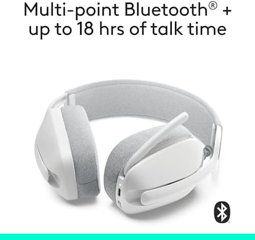 Logitech Zone Vibe 100 Wireless Over Ear Headphones - Off White - Image 5
