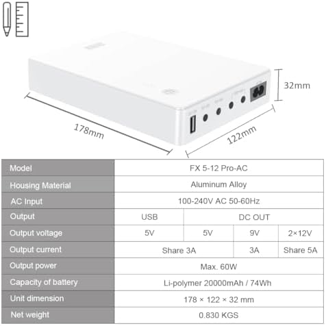 Mini UPS Battery Backup for Router, Modem, Security Camera - Image 3