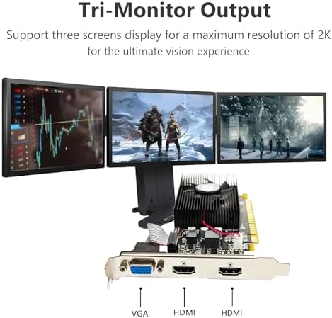 Glorto GeForce GT 730 2G Low Profile Graphics Card, 2X HDMI, VGA, DDR3, PCI Express 1.0 x16, Entry Level GPU for PC, SFF and HTPC - Image 4