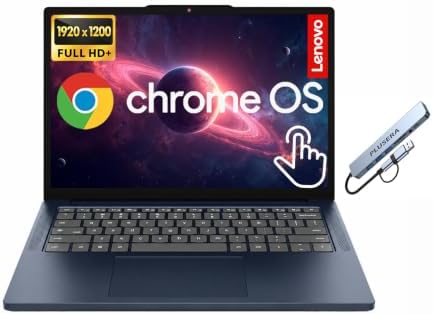 Lenovo IdeaPad Slim 3 Chromebook Laptop for Business & Student, 14" FHD+ Touch Display, 4GB RAM 576GB Storage (64GB SSD+512GB PLUSERA Docking Set), MediaTek Kompanio 540 Processor, Chrome OS, Blue by LENOVO