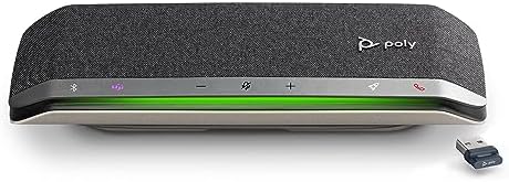 Poly Sync 40+ Smart Speakerphone (Plantronics) - Flexible Workspaces - Connect to PC/Mac via BT700 Adapter and Smartphones via Bluetooth - Certified for Microsoft Teams – Amazon Exclusive by Poly
