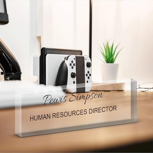 Desk Name Plate Personalized, Desk Double sided pattern Name Plate Personalized Office Desk Decor for Women and Men, Teacher Nurse Boss Employee Appreciation Gifts (transparent, Customized) - Image 3