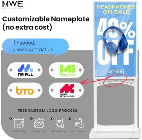 MWE 32 Inch Indoor Digital Signage Display, 1000 Nits Window Advertising Display Kiosk, Free Custom Logo Nameplate, Support Floor Standing or Ceiling Mounted, for Retail Store Window Promotion - Image 5