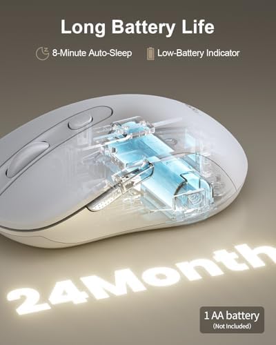 wegear USB Wireless Mouse for Laptop PC Mac, 2.4GHz Cordless Mouse-White - Image 6