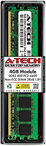 A-Tech 4GB DDR2 800MHz UDIMM PC2-6400 CL6 2Rx8 1.8V DIMM Non-ECC Unbuffered Desktop RAM Memory Module - Image 3