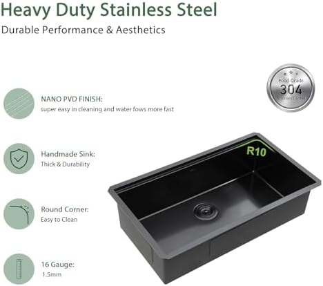 33 Inch Black Undermount Workstation Kitchen Sink with Accessories - Image 5