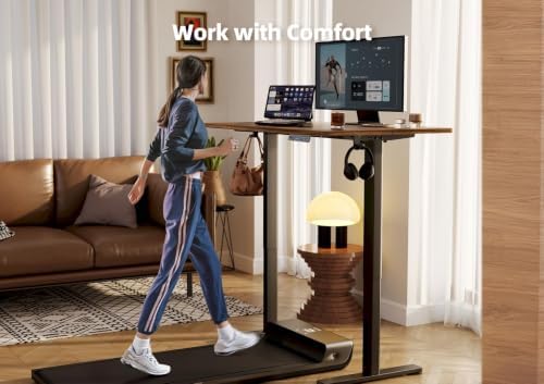 YDN 35 x 20 Inch Rustic Brown Electric Standing Desk - Image 6