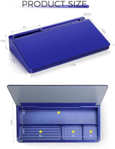 TOWON Compact Glass Desktop Whiteboard with Storage 12x7 in, Navy Blue - Image 6
