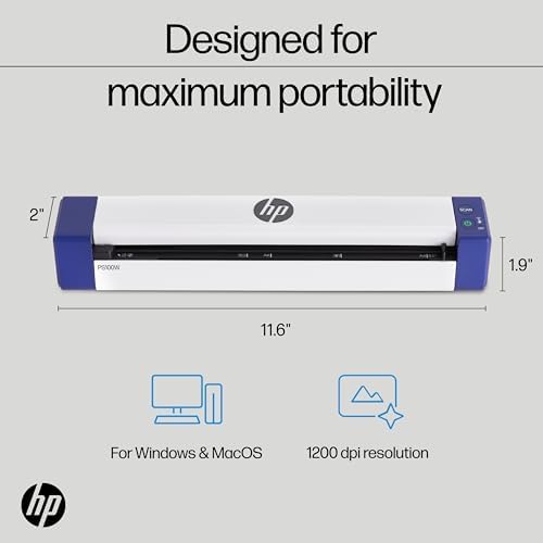 HP PS100W Portable Document Scanner for Laptop, Wi-Fi Direct, 8.5" x 14" - Image 5