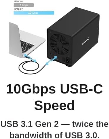 SABRENT 5-Bay USB-C 10Gbps 3.5in Hard Drive Enclosure & DAS Dock (DS-SC5B) - Image 5