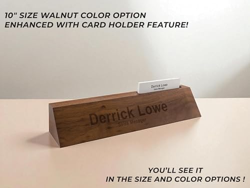Custom Engraved Wooden Desk Name Plate, Personalized Office Desk Name Sign with Name & Title, Walnut or Red Alder Name Wedge for Desk, Business, Teacher, Doctor, Lawyer, Corporate Office Gift - Image 6
