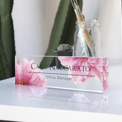 Personalized Acrylic Office Desk Name Plate with Name and Title Printing - Image 2