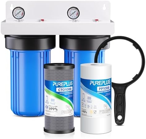 PUREPLUS 2-Stage Whole House Water Filter, NSF/ANSI 42, Sediment & Carbon by PUREPLUS