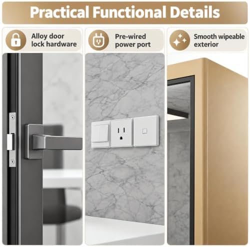Soundproof Office Pod with 6 Person Enclosed Structure (Gold) - Image 4