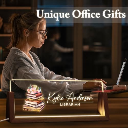 Custom Light Up Name Plate for Desk, Desk Name Plate Personalized with Logo, Employee Appreciation Gift, Personalized Office Gifts for Boss Coworkers Teacher, Office Decor for Women Men (Teacher style) - Image 6