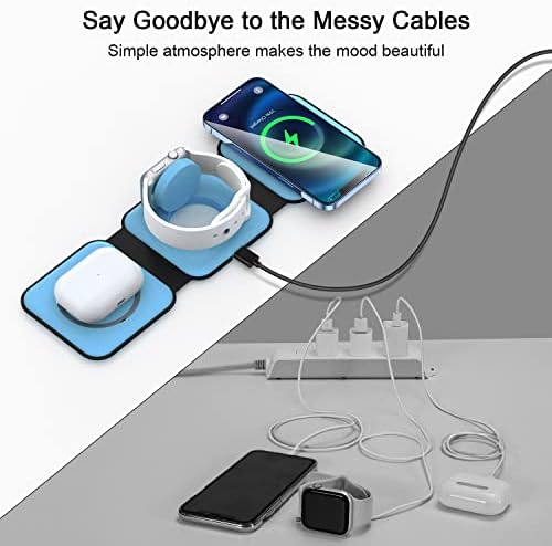 3 in 1 Wireless Charging Station for Apple,Foldable Magnetic Travel Charger - Image 4