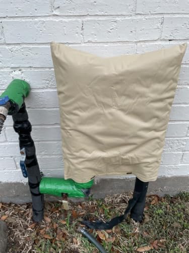 Backflow Preventer Cover Insulated Pouch,Outdoor Pipe Insulation Cover,Winter Freeze Protection Water Well Pump Covers Sprinkler Valve Cover Insulated (Khaki, 30''W x 24''H) - Image 7