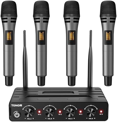 TONOR Wireless Microphones System, Handheld Microfono Inalambrico, Gray by TONOR