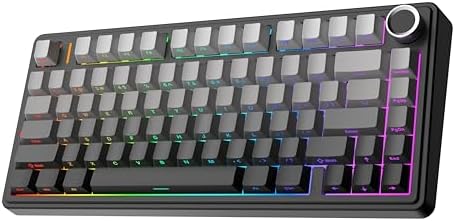 EPOMAKER x Aula F75 Gasket Mechanical Keyboard, 75% Wireless Hot Swappable Gaming Keyboard with Five-Layer Padding&Knob, BT/2.4GHz/USB-C, RGB (Black Gradient, LEOBOG Reaper Switch) by EPOMAKER