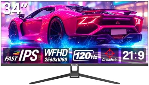 Gawfolk Gaming Monitor 34 inch IPS 120Hz, Ultrawide PC Screen 2560×1080P by Gawfolk