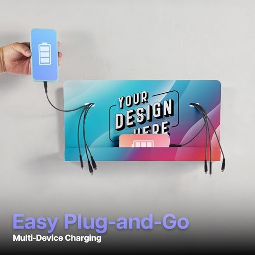 KwikBoost® Wall Mounted Phone Charging Station, Custom Charging Kiosk with Lightning and USB-C Cables for Hotels Offices Schools Waiting Rooms - Image 4