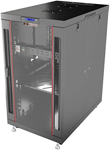 Sysracks 18U Premium Rack Mount Server 35" Depth Deep Network Cabinet, Server Rack with Fan, Removable Side Panels, Locking Glass Door Computer Cabinet Enclosure Network Rack Case PR 18.900 - Image 2