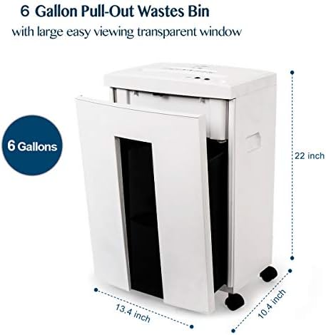 WOLVERINE SD9112 P5 Micro Cut Paper Shredder,10 Sheet,60Min,6 Gal, White - Image 6