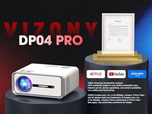 [Built-in Apps] Smart Projector with WiFi and Bluetooth, VIZONY Native 1080P Projector with Streaming APPs, Dolby Audio, Portable Mini Projector for Indoor Outdoor Use - Image 3