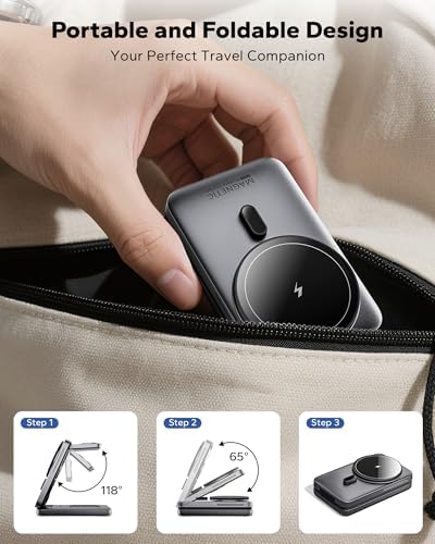 KPON Foldable 3in1 Charging Station for Magsafe, Travel Phone and Watch Charger for Apple, PD20W Wireless Charging Dock for Multiple Devices iPhone 17 16 15 14 13 12 Series/Apple Watch/Airpods - Image 4