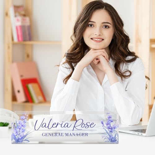 Custom Name Plate for Desk, Acrylic Desk Name Plate Personalized, Employee Appreciation Gifts, Office Desk Accessories for Woman Teacher Nurse, Coworker Gifts for Manager Assistant - Image 2