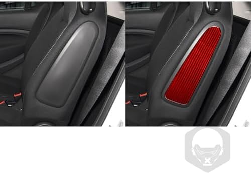 Real Soft Red Carbon Fiber Car Seat Side Panel Anti-Scratch Cover Collision Protector Sticker Auto Interior Decoration Accessories Compatible with Benz Smart 2016 2017 2018 2019 2020 2021 - Image 4