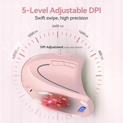 TECKNET Wireless Ergonomic Mouse, Rechargeable Wireless Vertical Mouse - Image 2