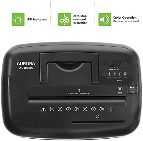 Aurora AU808MA High-Security 8-Sheet Micro-Cut Paper, CD/DVD and Credit Card Paper Shredder - Image 5