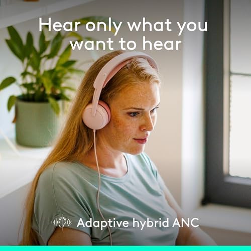 Logitech Zone Wired 2 Noise Canceling Headset with Adaptive Hybrid - Rose - Image 2