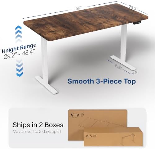 VIVO Rustic Vintage Brown 60 x 30 in Standing Desk, DESK-KIT-1W6N-30 - Image 3