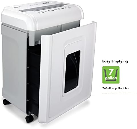 Aurora Heavy Duty Anti-Jam 24-Sheet Crosscut Shredder/40 Min Run Time/ 7-Gallon Pullout Basket, White/Grey - Image 4