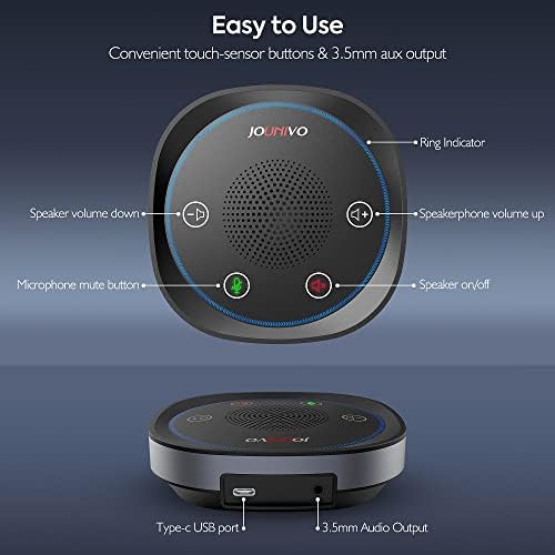 USB Speakerphone, Omnidirectional Computer Speaker with Microphone,Plug and Plays Portable Speaker with Microphone for Holding Meetings Anywhere with Immersive Sound - Image 3