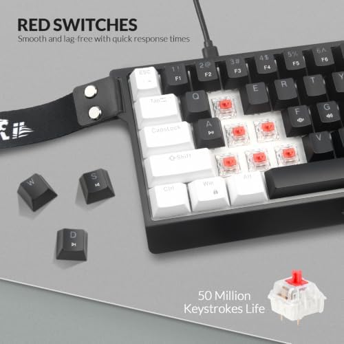 Rii 60% Wired Mechanical Keyboard, Linear Red Switch for Office, Gaming - Image 7
