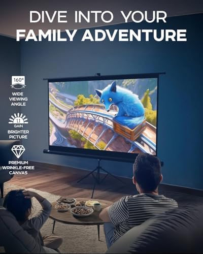 Projector Screen with Stand 84 inch 16:9 for Movies & Presentations - Image 2