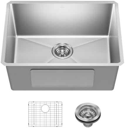 KRAUS Fairlane 24 in Undermount Single Bowl Stainless Steel Kitchen Sink by Unknown