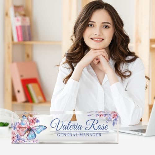 Custom Name Plate for Desk, Acrylic Desk Name Plate Personalized, Employee Appreciation Gifts, Office Desk Accessories for Woman Teacher Nurse, Coworker Gifts for Manager Assistant - Image 2