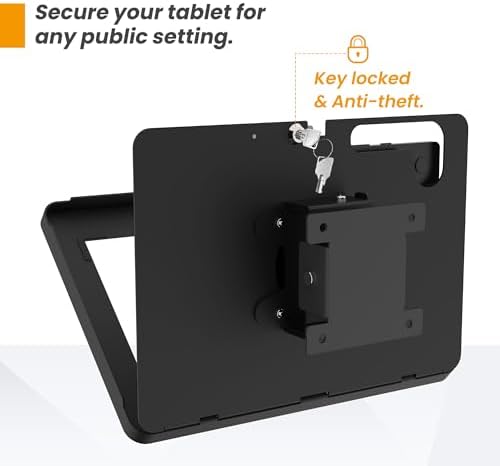 Tablet Wall Mount Compatible with Samsung Galaxy Tab A11+, Tab A9+, Anti Theft with Lock, All Metal, Tiltable - BSW101BJ - Image 4