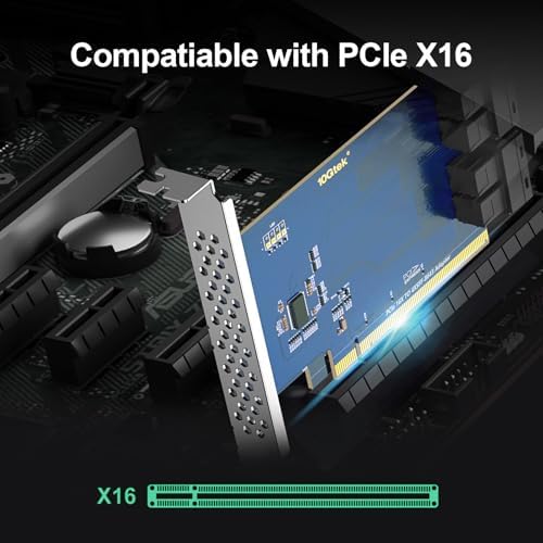 ipolex PCIe to SFF-8643 Adapter for U.2 NVMe SSD, PCIe 3.0 X16, Quad SFF-8643 Ports, SAS Adapter Card Support Windows 10/2016/2019, VMware ESXi 6/7, Linux 18/20/21, REHL/Cent0S 7/8 and More - Image 2