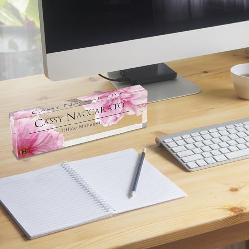 Personalized Acrylic Office Desk Name Plate with Name and Title Printing - Image 3