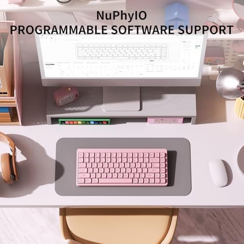 nuphy Node75 Hot-swap Wireless Mechanical Keyboard Pink-Blush Nano Switch - Image 3