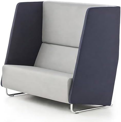 Privacy Seat - Office Guest & Reception Chairs Include Polygonal Backrest Design,Unique Privacy Chair&Modular Seating with Tilt Style&Solid Wood Frame for Reception Room,Library (Grey) by X-Comfot