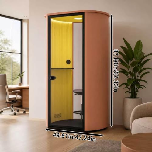 Soundproof Booth with 1 Person Single Work Pod (Yellow) - Image 2