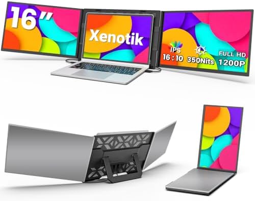 16" Laptop Screen Extender, 1200P FHD Ultra-Slim Triple Portable Monitor by Unknown