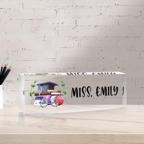 Personalized Office Name Plate for Desk, Custom Employee Appreciation Gifts, Acrylic Desk Name Plate Funny, Desk Decorations Gift, Acrylic Desk Ornaments (Style-Black M)… by Custom