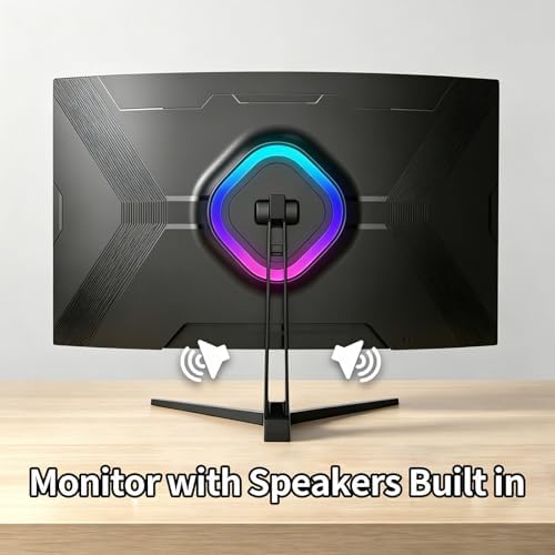 ZZA 32 Inch 4K Curved Gaming Monitor 165Hz, Built-in Speakers, 1500R Curvature, UHD 3840 × 2160p VA Panel, Supports AMD FreeSync, HDR10, HDMI and DisplayPort, 120% sRGB Color Gamut, Wall-mountable - Image 2
